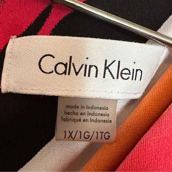 Calvin Klein Pink and Orange Striped Sleeveless Top Size 1X - Picture 5 of 5